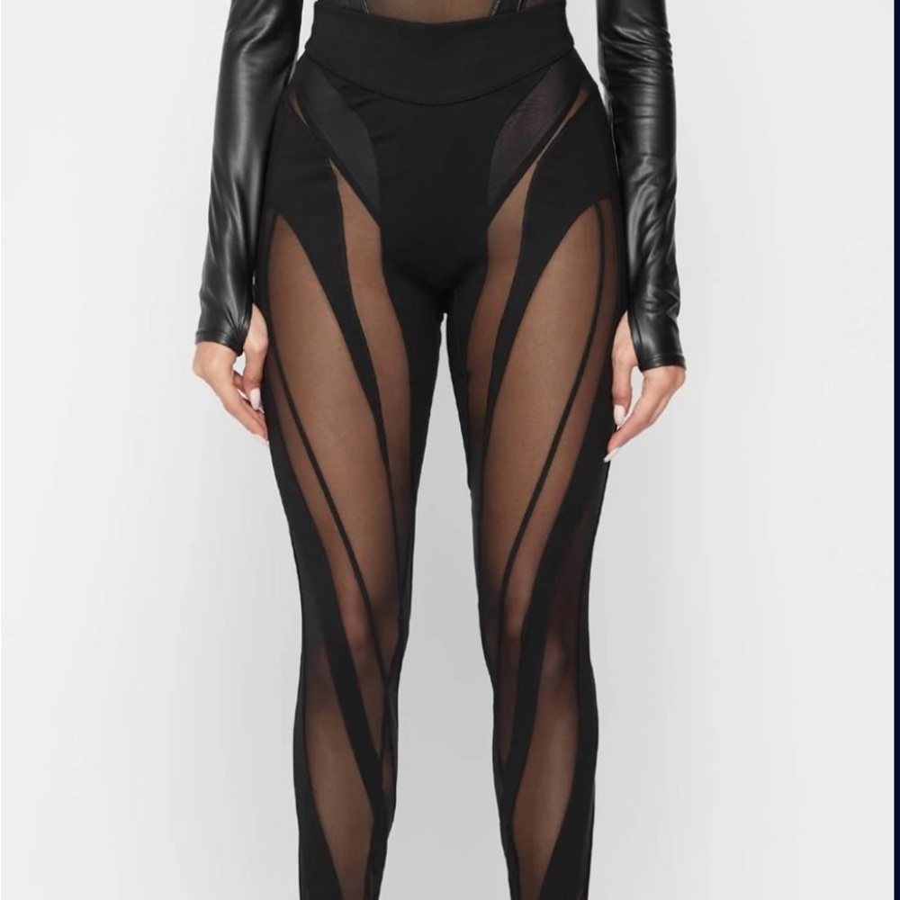 MANIÈRE DE VOIR MESH LEGGINGS BLACK SIZE 6
